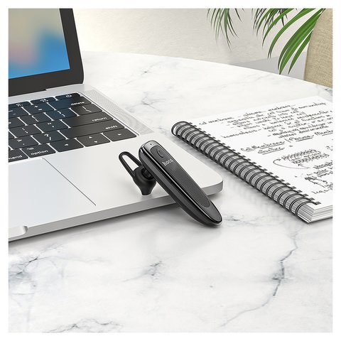Гарнитура Hoco E60, вакуумная, беспроводная, черная, с micro-USB кабелем тип-В, #6931474751058 Превью 1