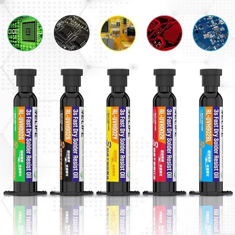 Máscara de soldadura RELIFE RL-UVH902B, negra, 10 ml, UV, de secado instantáneo Vista previa  1
