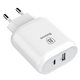 Mains Charger Baseus BS-EUQC02, (32 W, Quick Charge, USB Type C input 5V 3A/9V 2.5A/12V 2A/15V 1.8A, 220 V, (USB connector 5V 1A), white) #CCALL-BG02 Preview 2