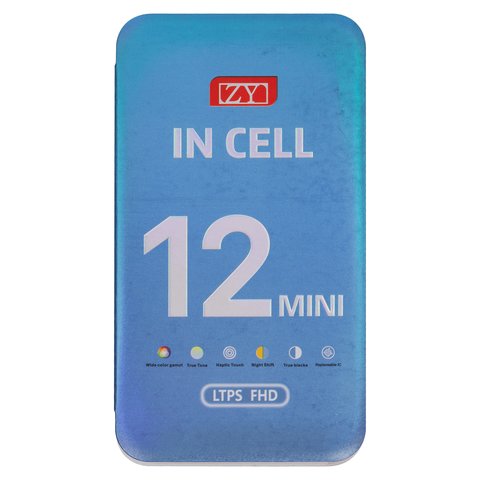LCD compatible with iPhone 12 mini, (black, with frame, AAA, (TFT), ZY, LTPS FHD) Preview 1