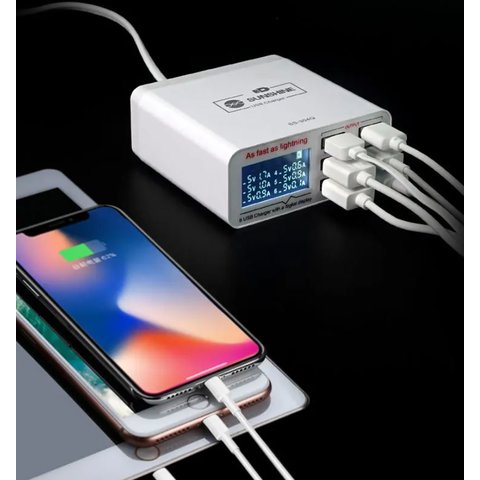 Adaptador de red Sunshine SS-304Q, 40 W, Quick Charge, Fast Charge, 6 puertos Vista previa  1