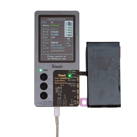 Batería puede usarse con iPhone 14, Li-ion, 3.87 V, 3580 mAh, mayor capacidad, sin mensaje de error, (A2863), genuine IC Vista previa  1