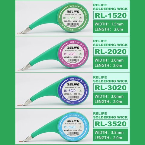 Стрічка для випаювання RELIFE RL-1520, (Ш) 1,5 мм, (Д) 2 м Прев'ю 6