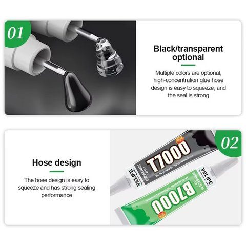 Клей-герметик RELIFE T7000, для приклеювання дисплея/сенсорного екрана, 15 мл, чорний Прев'ю 4