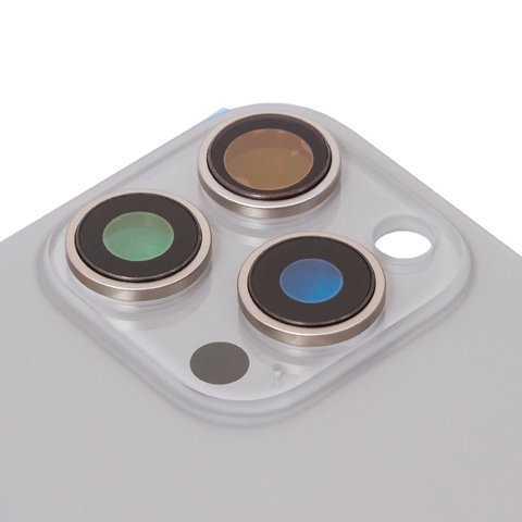 Задняя панель корпуса для iPhone 16 Pro Max, серая, со стеклом камеры, Original (PRC), natural titanium Превью 1