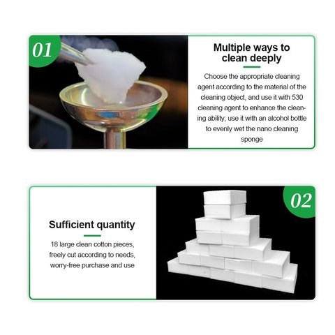 Губки RELIFE RL-080 PRO, для очищення, меламінова, 100 мм, 70 мм, 30 мм Прев'ю 7