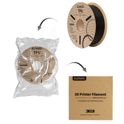 Філамент для 3D-принтера ELEGOO TPU Black, 1 кг Прев'ю 2